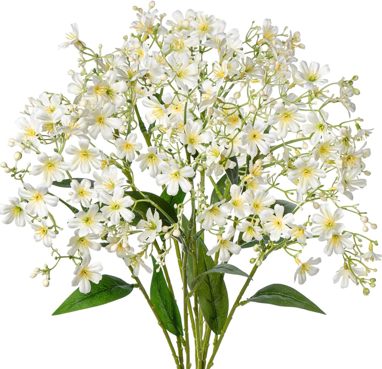 Artificial Daphne Flowers with Long Stem 3Pcs Faux White Flowers 28.3” Fake Fall Autumn Silk Flowers